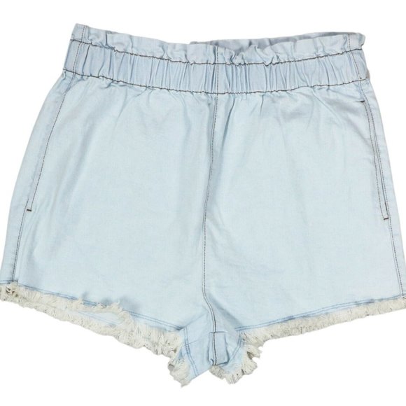 Tinseltown Pants - Tinseltown Juniors Light Blue Pull On Stretch Waist Mom Style Denim Short, SZ XL